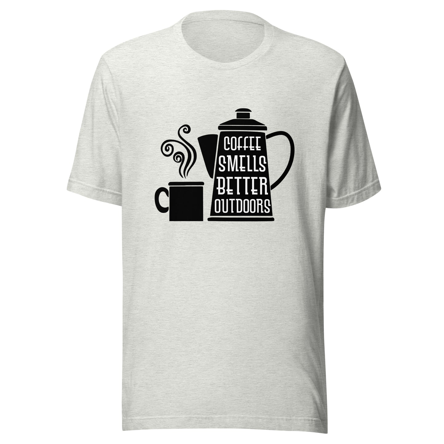 COFFEE SMELLS BETTER OUTDOORS T-Shirt || M-T NovelT's