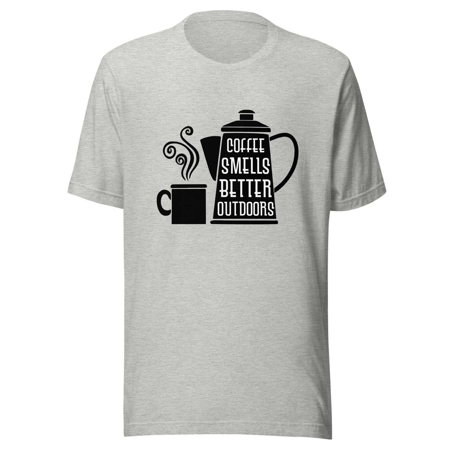 COFFEE SMELLS BETTER OUTDOORS T-Shirt || M-T NovelT's