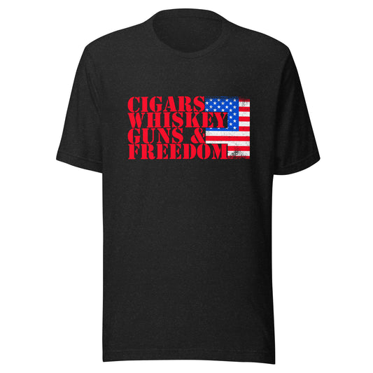 CIGARS WHISKEY GUNS & FREEDOM T-Shirt || M-T NovelT's