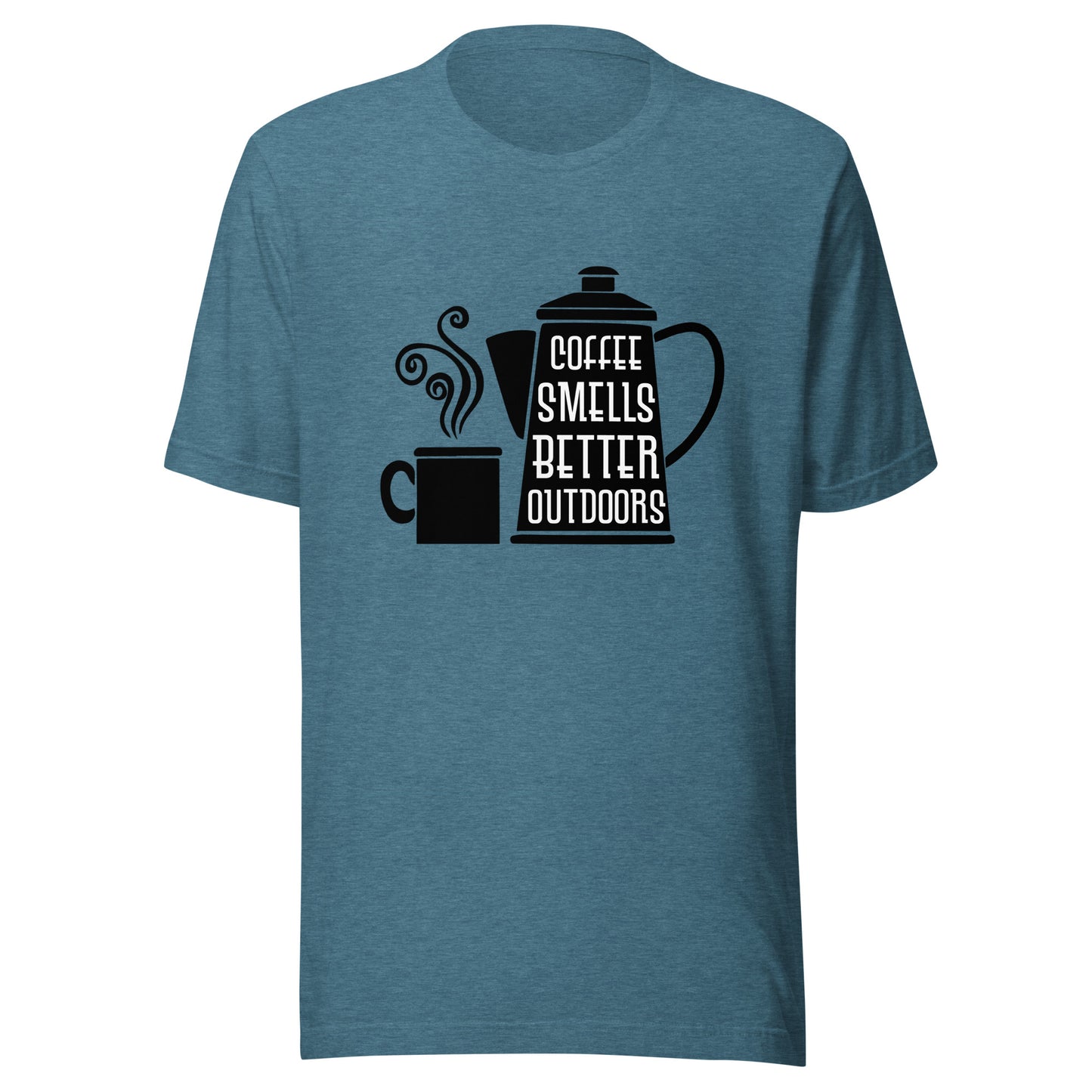 COFFEE SMELLS BETTER OUTDOORS T-Shirt || M-T NovelT's