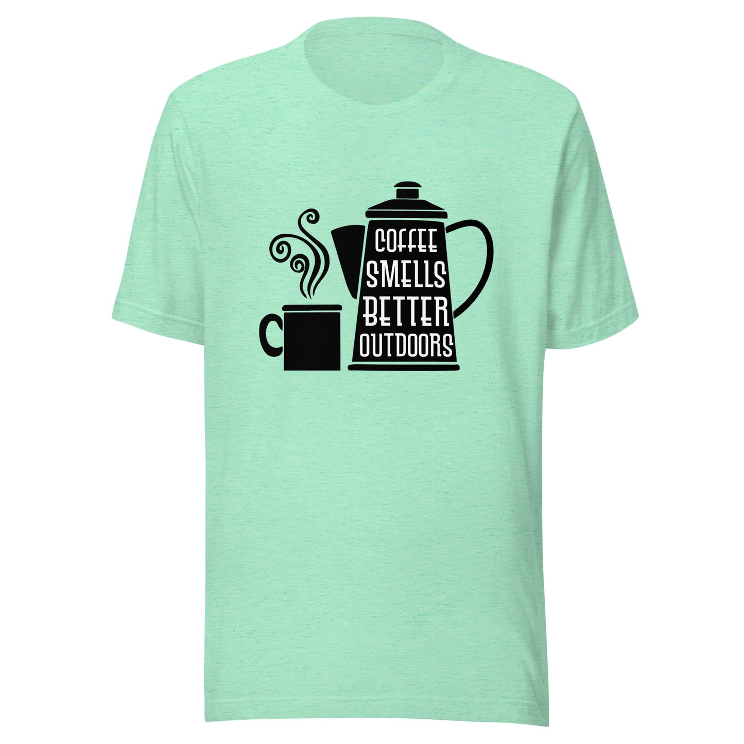 COFFEE SMELLS BETTER OUTDOORS T-Shirt || M-T NovelT's