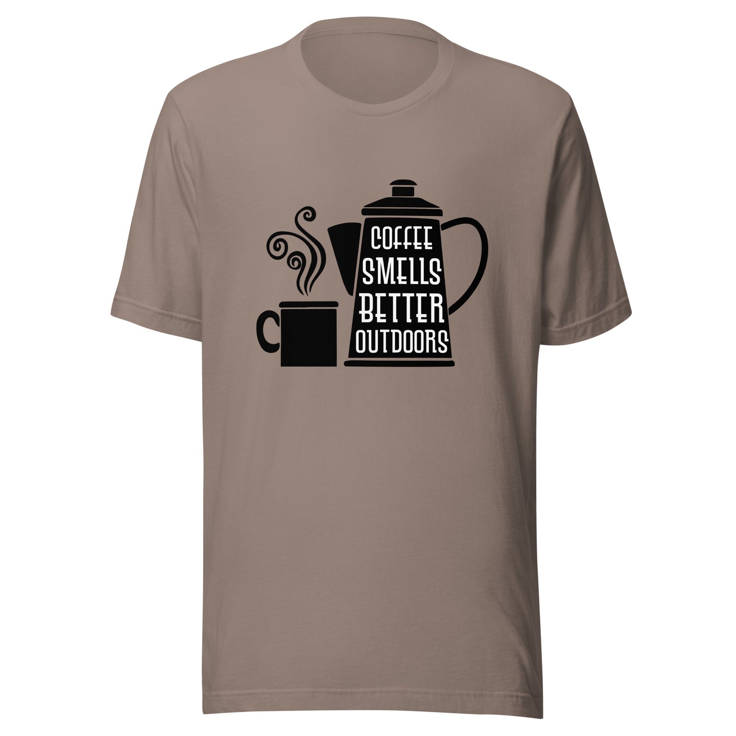 COFFEE SMELLS BETTER OUTDOORS T-Shirt || M-T NovelT's