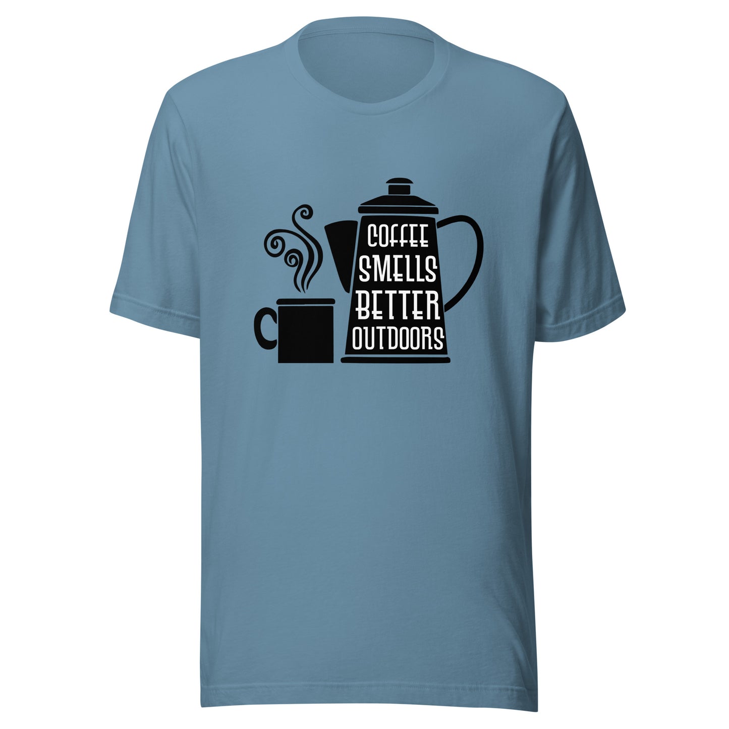 COFFEE SMELLS BETTER OUTDOORS T-Shirt || M-T NovelT's