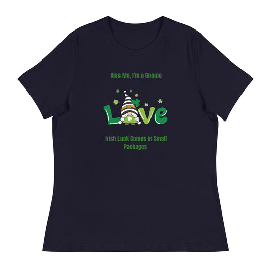 KISS ME I'M A GNOME ST PATRICK'S DAY Women's Relaxed T-Shirt || M-T NovelT's