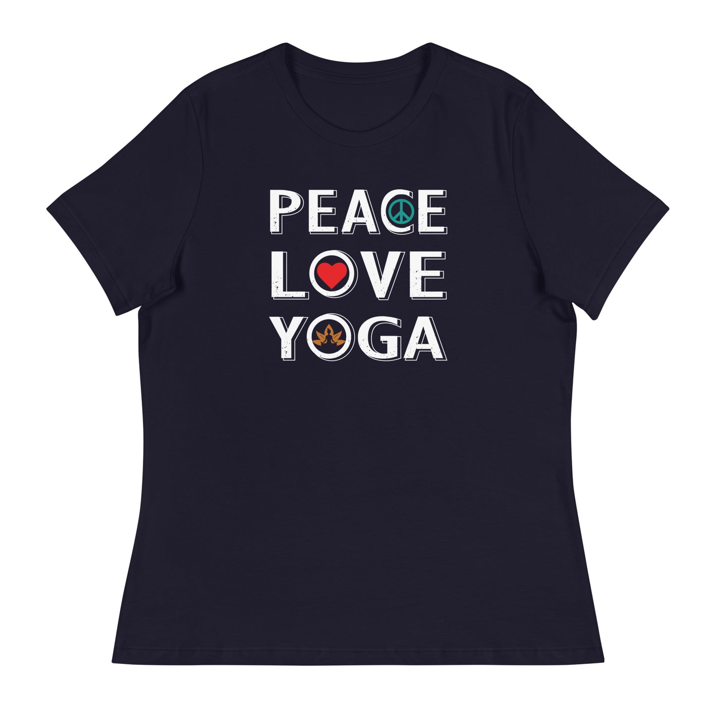 PEACE LOVE YOGA Women's Relaxed T-Shirt || M-T NovelT's